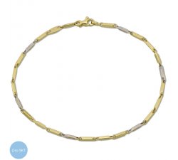 Bracciale Uomo in Oro Bianco e Giallo 9kt 803321743448