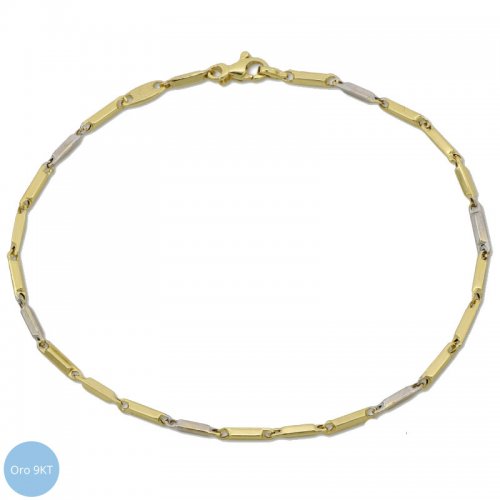 Bracciale Uomo in Oro Bianco e Giallo 9kt 803321743448