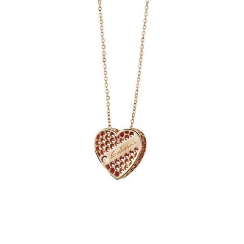 Salvini heart necklace in 9kt rose gold Golden Cage collection 20064604