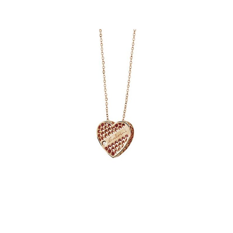 Salvini heart necklace in 9kt rose gold Golden Cage collection 20064604