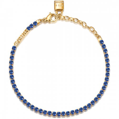 Brosway Bracciale Tennis In Acciaio E PVD Oro Con Zirconie – Scritta Friend E Lucchetto It’s A Promise – Collezione Desideri