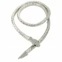 Rigid silver snake-shaped choker necklace