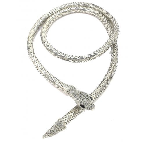 Collana girocollo rigida a forma di serpente argento