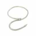 Rigid silver snake-shaped choker necklace