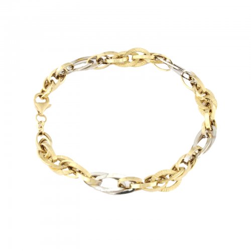 Bracciale Donna Oro Giallo e Bianco GL100083