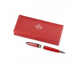 Pen holder box with USB Red Acca Argenti PEN.USB.R