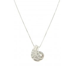 Women&#39;s White Gold Diamond Necklace GL100158