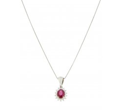Damenhalskette Promesse Jewels Ruby Diamonds CCPQ54R