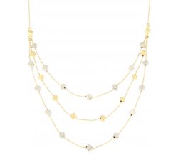 Damenhalskette Weiß-Gelbgold GL100166