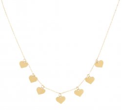 Women&#39;s Yellow Gold Hearts Necklace GL100167