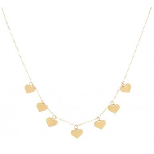 Women&#39;s Yellow Gold Hearts Necklace GL100167