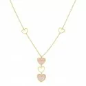 Women&#39;s Yellow Gold Hearts Necklace GL100168