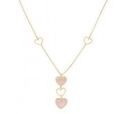 Women&#39;s Yellow Gold Hearts Necklace GL100168