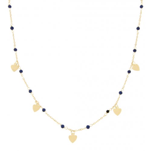 Women&#39;s Yellow Gold Hearts Necklace GL100169