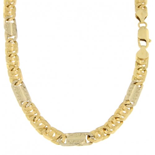 Weiß Gelbgold Herren Halskette GL100071