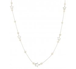 Damen-Halskette aus Weißgold mit Sternen GL100173