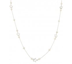 Women&#39;s White Gold Stars Necklace GL100173