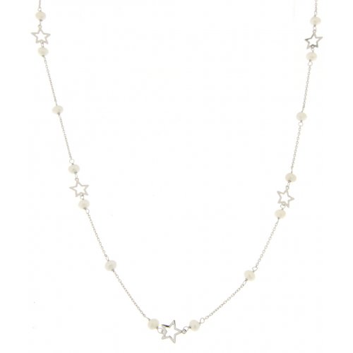 Women&#39;s White Gold Stars Necklace GL100173