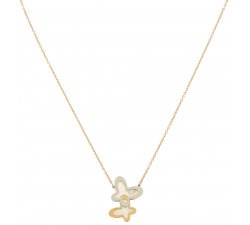 Women&#39;s Rose Gold Butterflies Necklace GL100179