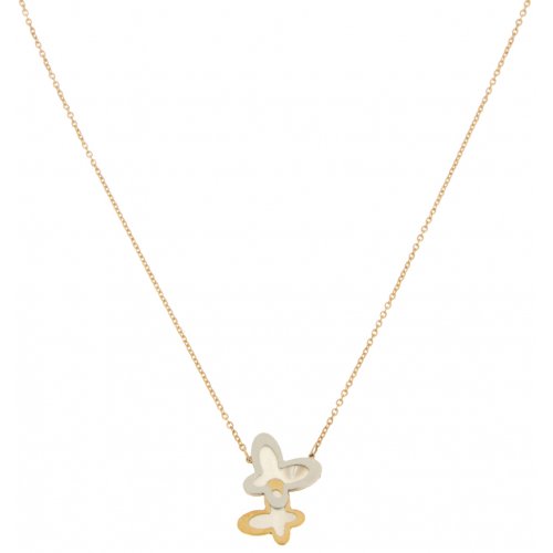 Women&#39;s Rose Gold Butterflies Necklace GL100179