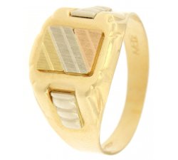 Anello Uomo Oro Giallo Bianco Rosa GL100182
