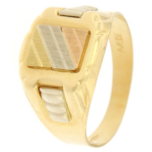 Man Ring Yellow White Rose Gold GL100182