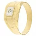 White Yellow Gold Men&#39;s Ring GL100184