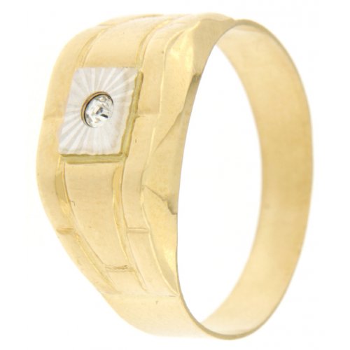 White Yellow Gold Men&#39;s Ring GL100184