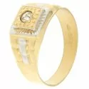 White Yellow Gold Men&#39;s Ring GL100185