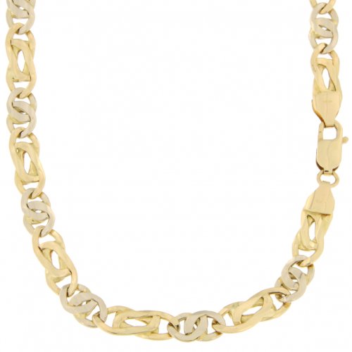 Herren-Halskette aus Weiß- und Gelbgold GL100189