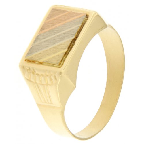 Man Ring Yellow White Rose Gold GL100189