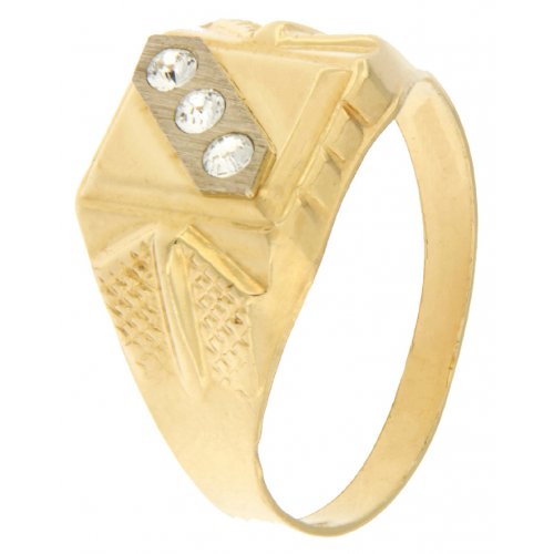 Anello Uomo Oro Giallo Bianco GL100190