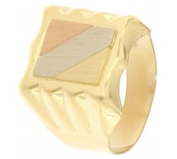 Anello Uomo Oro Giallo Bianco Rosa GL100192