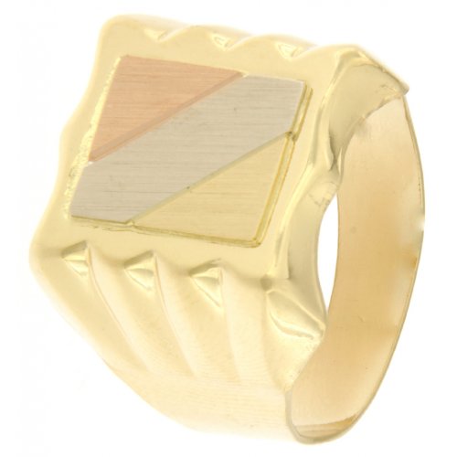 Man Ring Yellow White Rose Gold GL100192