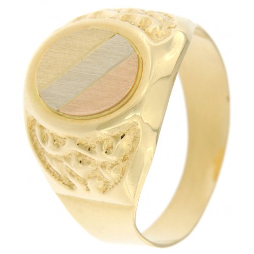 Man Ring Yellow White Rose Gold GL100193