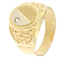 Anello Uomo Oro Giallo Bianco GL100198