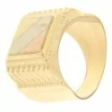 Man Ring Yellow White Rose Gold GL100204