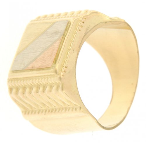 Man Ring Yellow White Rose Gold GL100204