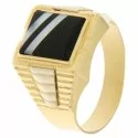 White Yellow Gold Men&#39;s Ring GL100210