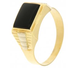 White Yellow Gold Men&#39;s Ring GL100212