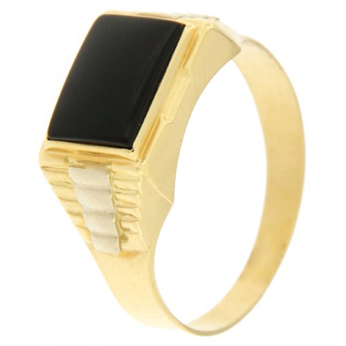 White Yellow Gold Men&#39;s Ring GL100212