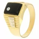 White Yellow Gold Men&#39;s Ring GL100213