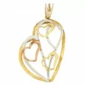 Ciondolo Cuore Donna Oro Giallo Bianco Rosa GL100221