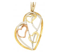 Heart Pendant Woman Yellow White Rose Gold GL100221