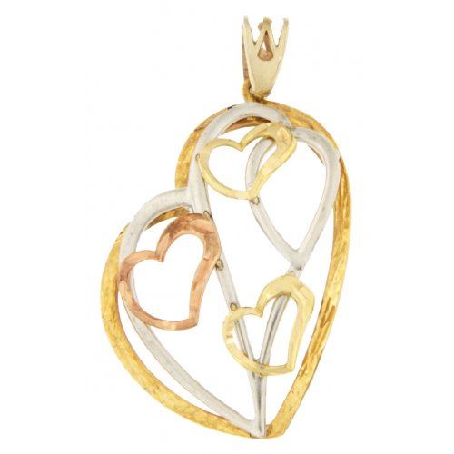 Heart Pendant Woman Yellow White Rose Gold GL100221