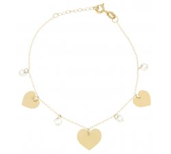 Women&#39;s Heart Bracelet Yellow Gold GL100225