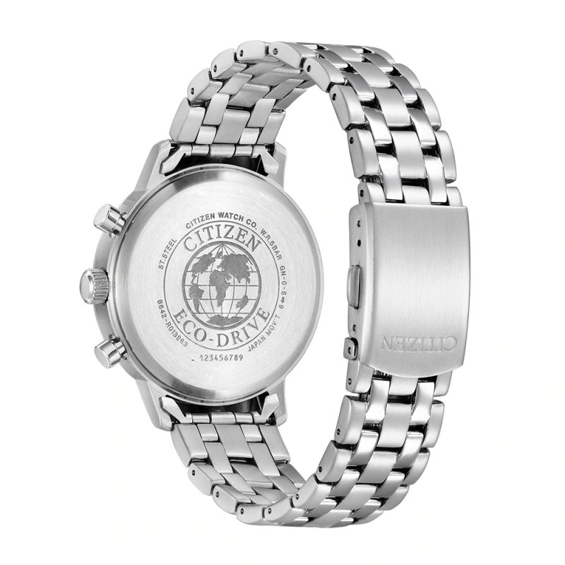 Citizen CA7060-88E Orologio Cronografo Al Quarzo Eco-Drive – Uomo, Cassa 42mm Acciaio, Quadrante Nero
