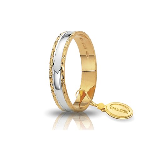 Unoaerre ring in 18 kt two-tone gold Anemone AF235