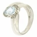 Anello Donna Oro Bianco Acquamarina Diamanti GL100244