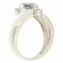 Damenring Weißgold Aquamarin Diamanten GL100244